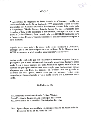 Moção Junta de Freguesia Sto. António da Charneca